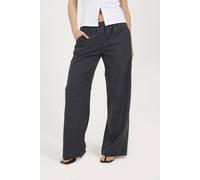 Brave Soul Check Tailored Trousers With Elasticated Waist In Grey Grey M