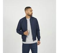 Brave Soul Collarless Bomber Zip-Up Jacket - Navy - Navy - XL