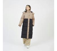 Brave Soul Colourblock Maxi Hooded Puffer Jacket - Tan - Tan - 16