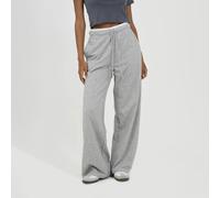 Brave Soul Contrast Double Waistband Wide Leg Joggers - Grey - Grey - S