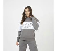 Brave Soul Contrast Stripe Panel Crew Neck Sweatshirt In Grey Grey M