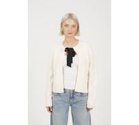 Brave Soul Women's Crew Neck Cable Knit Cardigan With Bow in Cream | Size: Medium Brave Soul Cream M