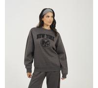 Brave Soul Women's Crew Neck Embroidered Sweatshirt in Charcoal | Size: Large Brave Soul Charcoal L