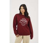 Brave Soul Crew Neck Embroidered Sweatshirt In Burgundy Burgundy XL