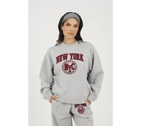 Brave Soul Crew Neck Embroidered Sweatshirt In Grey Grey L