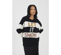 Brave Soul Crew Neck Sequin Christmas Jumper Multi M