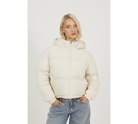 Brave Soul Crinkle Oversized Short Puffer Jacket In Cream Cream 16