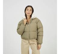 Brave Soul Women's Crinkle Oversized Short Puffer Jacket in Pale Green | Size: 8 Brave Soul Pale Green 8