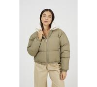 Brave Soul Women's Crinkle Oversized Short Puffer Jacket in Pale Green | Size: 8 Brave Soul Pale Green 8