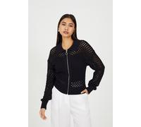 Brave Soul Crochet Knit Womens Zip Through Cardigan - - Size: S