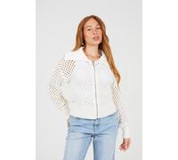 Brave Soul Crochet Knit Womens Zip Through Cardigan - - Size: XL