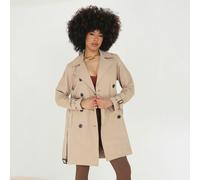 Brave Soul Double Breasted Womens Belted Trench Coat - - Size: 8