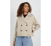Brave Soul Double Breasted Womens Short Trench Coat - - Size: 10