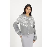 Brave Soul Fairisle Womens Faux Pearl Buttons Cardigan - - Size: L