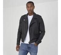 Brave Soul Faux Leather Biker Jacket - Black - Black - L