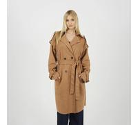 Brave Soul Women's Faux Suede Double Breasted Trench Coat in Tan | Size: 14 Brave Soul Tan 14