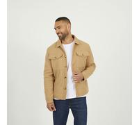 Brave Soul Faux Wool Button Through Padded Shacket - Camel - Camel - M