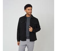 Brave Soul Faux Wool Button Through Shacket - Black - Black - S