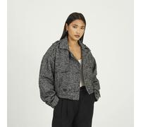 Brave Soul Women's Faux Wool Double Breasted Jacket in Black | Size: 14 Brave Soul Black 14