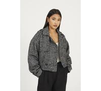 Brave Soul Women's Faux Wool Double Breasted Jacket in Black | Size: 10 Brave Soul Black 10