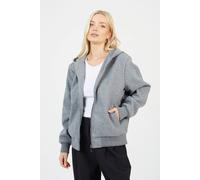 Brave Soul Women's Faux Wool Hooded Bomber Jacket in Grey | Size: 14 Brave Soul Grey 14