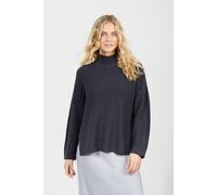 Brave Soul Fisherman Knit Funnel Neck Jumper In Charcoal Charcoal XS