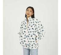 Brave Soul Floral Print Zip Through Sherpa Fleece With Matching Scrunchie - Cream - Cream - M