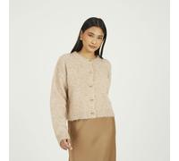 Brave Soul Fluffy Tinsel Knit Cardigan - Gold - Gold - M