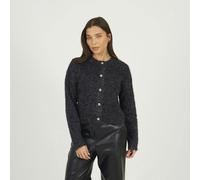 Brave Soul Fluffy Tinsel Knit Cardigan - Navy - Navy - XS