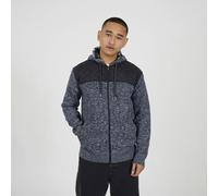 Brave Soul Full Zip Hoodie with Contrast Panel - Black - Black - M