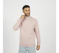 Brave Soul Men's Funnel Neck 1/4 Zip Sweatshirt in Pink | Size: XL Brave Soul Pink XL