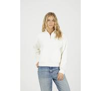 Brave Soul Funnel Neck Quarter Zip Sweatshirt In Cream Cream L