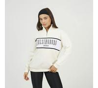 Brave Soul Women's Funnel Neck Quarter Zip Sweatshirt With Embroidery in Cream | Size: Large Brave Soul Cream L