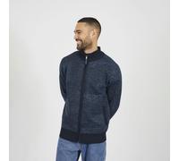 Brave Soul Funnel Neck Zip Through Knitted Jumper - Navy - Navy - L