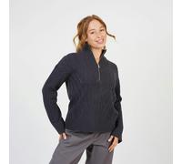 Brave Soul Women's Half Zip Cable Knit Jumper in Charcoal | Size: Large Brave Soul Charcoal L