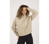 Brave Soul Half Zip Fleece Sweatshirt In Stone Stone M