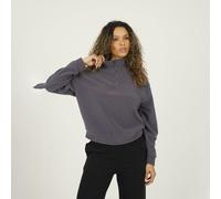 Brave Soul Women's Half Zip Polar Fleece Sweatshirt in Charcoal | Size: Large Brave Soul Charcoal L
