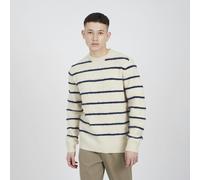 Brave Soul High Crew Neck Striped Knit Jumper - Ecru - Ecru - S