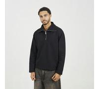 Brave Soul Men's High Funnel Neck 1/4 Zip Sweatshirt in Black | Size: Medium Brave Soul Black M