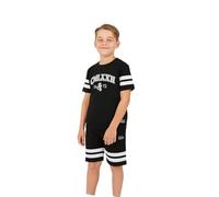 BRAVE SOUL Kids Boys Co-ord Set - T-Shirt & Shorts Summer Outfit Matching Set for Ages 13-14, Black Colour