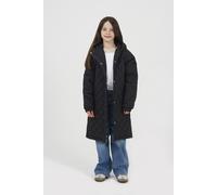 Brave Soul Girl's Diamond Quilted Longline Hooded Jacket in Black | Size: 9-10 Years Brave Soul Black 9-10 Years