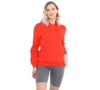 BRAVE SOUL Ladies Hoodie Pullover - Long Sleeve Casual Sweatshirt, Soft Hooded Jumper for Women, Cozy & Stylish Everyday Wear, Relaxed Fit, Perfect for Layering in Any Season Red S