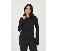 Brave Soul Long Sleeve Button Through Collared Blouse In Black Black XL