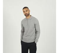 Brave Soul Long Sleeve Knitted Polo - Grey - Grey - XXL