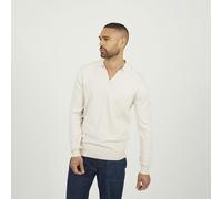 Brave Soul Long Sleeve Trophy Neck Polo - Cream - Cream - XL