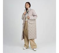 Brave Soul Longline Diamond Quilted Jacket - Stone - Stone - 8