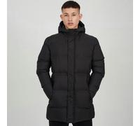 Brave Soul Longline Heat Sealed Hooded Padded Jacket - Black - Black - L