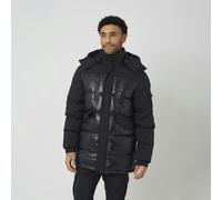 Brave Soul Longline Hooded Padded Jacket - Black - Black - L