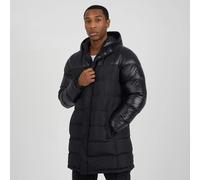 Brave Soul Longline Hooded Padded Jacket - Black - Black - XL