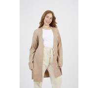 Brave Soul Women's Longline Dropped Shoulder Cardigan in Tan | Size: Small Brave Soul Tan S
